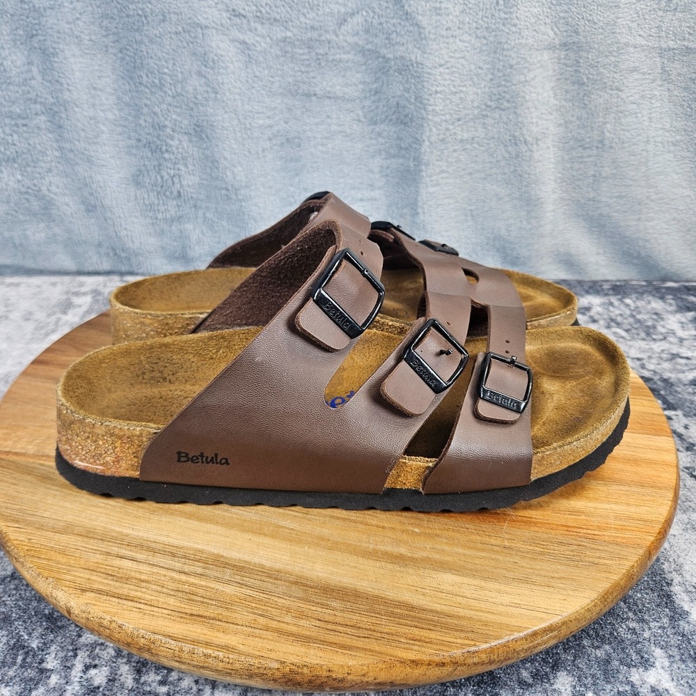 Betula Birkenstock Florida Women's 38 / 7 US Brown Strap Sandals 3 Strap Slides
